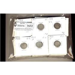 Lot of  seventy-three  Edwardian 10 cents;  1