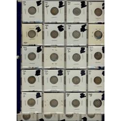 1903 to 1910 10¢.  Lot of 55 coins.  G to VG