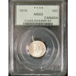 1916 10¢ PCGS/ICCS MS63.  A nice balast white