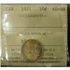 Image 1 : 1921 10¢ ICCS AU58, a little gem with golden
