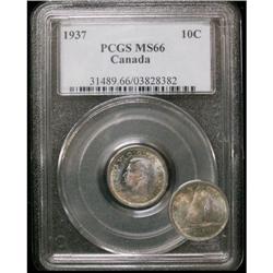 1937 10¢ PCGS MS-66. Superbly toned  Excellen