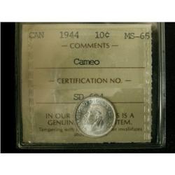 1944 10¢ ICCS MS-65 Cameo