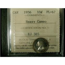 1956  10¢  ICCS PL-67   HEAVY CAMEO, a superb