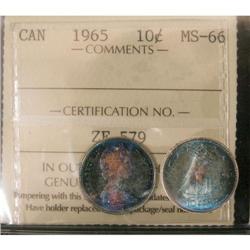1965 10¢ ICCS MS-66PQ+, an oustanding example