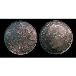 1858 20¢ PCGS MS-64. Light toning over full u