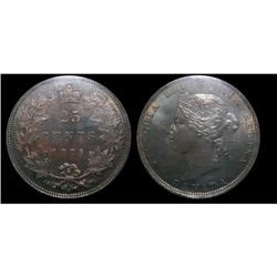 THE FINEST KNOWN!  1871H ObV#2 25¢ ICCS MS65