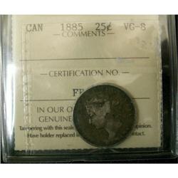 1885 25¢ ICCS VG8.  A nice key date example w