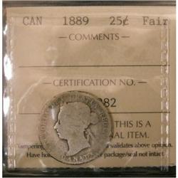 1889 25¢ ICCS Fair.  A key date coin with dat
