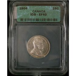 1904 25¢ ICG EF40, a nice full white example.