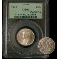 1931 25¢ PCGS/ICCS MS63.  Fully lustrous and