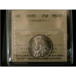 1935 25¢ ICCS MS-63