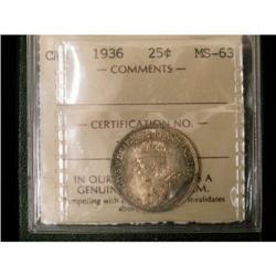 1936 25¢ ICCS MS-63