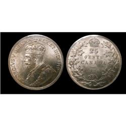 1936 "Bar variety" 25¢ ICCS MS-64.  Brilliant