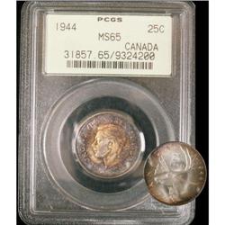 1944 25¢ PCGS MS-65 cross graded by ICCS MS-6