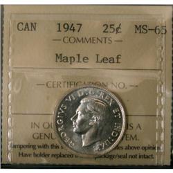 1947 ML 25¢ ICCS MS-65