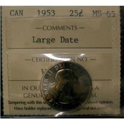 1953 "Large date" NSF 25¢ ICCS MS-65  Nicely