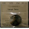 Image 1 : 1953 "Large date" NSF 25¢ ICCS MS-65  Nicely