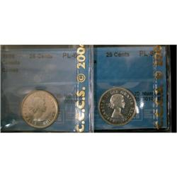 1955 25¢ CCCS PL-65, 1956 CCCS PL-66 CAMEO, t