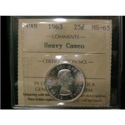 1963 25¢ ICCS MS-65 HEAVY CAMEO  Great lustre