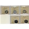 Image 1 : Lot of 5 ICCS MS-64 25¢ pcs. Includes 1964, 1