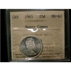 1965 25¢ ICCS MS-65 HEAVY CAMEO  Great lustre