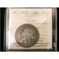 1870 LCW 50¢ ICCS F-15, original silver gray