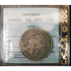 50 Cents 1870, graded CCCS F-15; L.C.W.. Nice