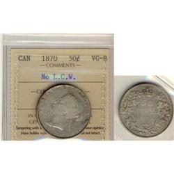 1870 "NO LCW" 50¢ ICCS VG-8 A nice example wi