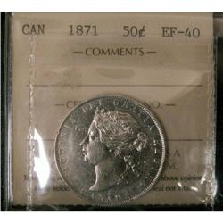 1871 50¢ ICCS EF40.  a real sharp coin blast