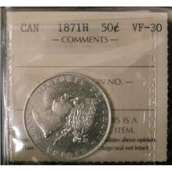 1871H 50¢ ICCS VF30. a better Victorian issue