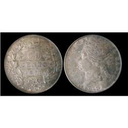 1871H   50¢  PCGS MS63PQ. Light to medium aut