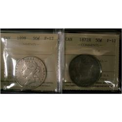 1872H and 1899 50¢ ICCS F12.