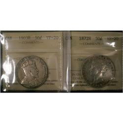 1872H and 1903 50¢ ICCS VF20