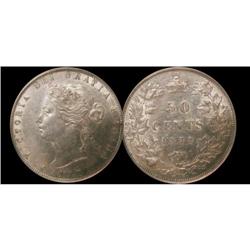 1872H "A/V" inverted 50¢ PCGS AU-53  Brillian