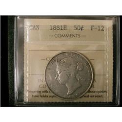 1881H 50¢ ICCS F-12, a nice problem free exam