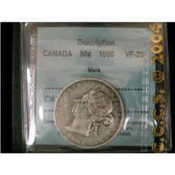 1900 50¢ CCCS VF20. Designated with mark.