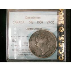 50 Cents 1900, graded CCCS VF-30; Lightly Cle