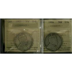 1904 50¢ ICCS G-4 and 1905 ICCS G-6