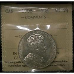 1908 50¢ ICCS AU-58 A nice example with probl