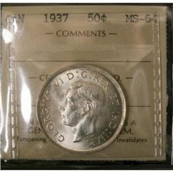 1937 50¢ ICCS MS-64