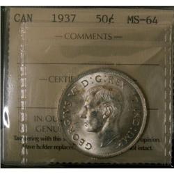 1937 50¢ ICCS MS64, fully brilliant and lustr
