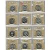 Image 1 : 1937 to 1955 50¢.  Lot of 12 coins all ICCS M