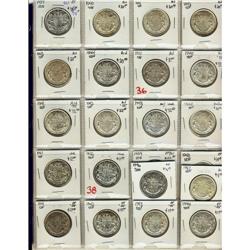 1939 to 1951 50¢. Lot of 22 coins. EF to UNC
