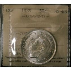 1939 50¢ ICCS MS-63