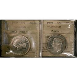 Lot of 2 ICCS graded 50¢;  1939 MS-60 Cameo,