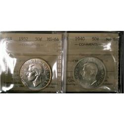 Lot of 2 ICCS graded 50¢;  1940, 1952,  All M