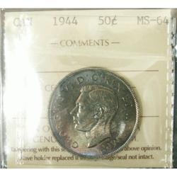 1944 50¢ ICCS MS-64