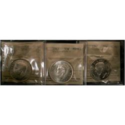 Lot of 3 ICCS graded 50¢;  1941, 1945,1951,