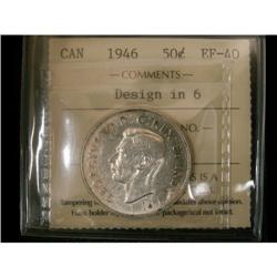 1946 Design in 6  50¢ ICCS EF-40, brilliant w