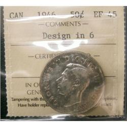 1946 Design in "6" 50¢ ICCS EF-45  Lightly to
